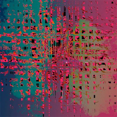 A vibrant artwork of fuscia and green artwork