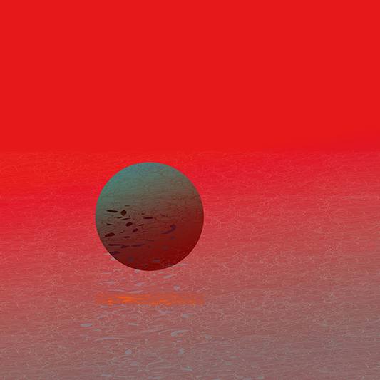 A vibrant artwork of red and green artwork