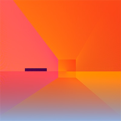 An geometrically abstract artwork of the Sunrise.
