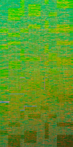 A beautiful vertical artwork of green patterned artwork